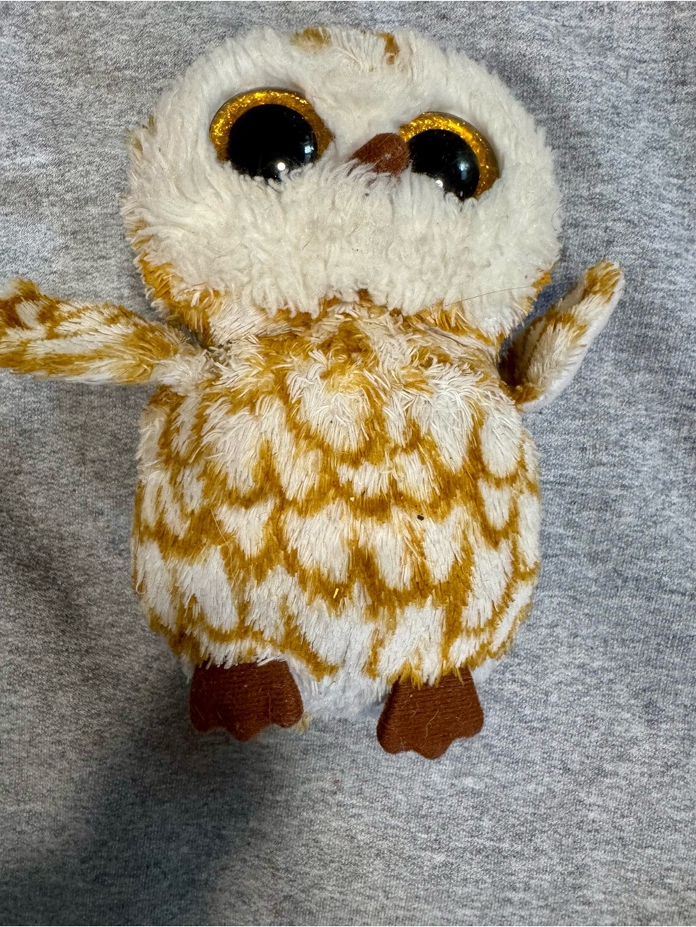 No Tag- Ty Beanie Boos Swoops the Owl Gold Glitter eyes Decorative Accent